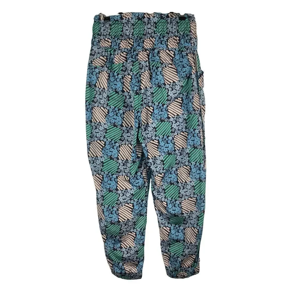 Free People Movement The Way Home Printed Joggers Womens Small Blue Green Floral